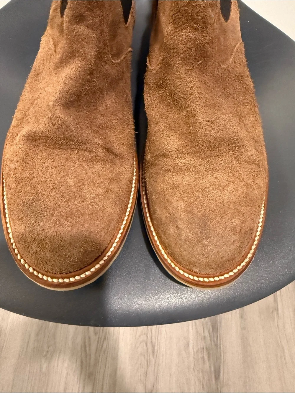 Men's Suede Chukka Boots in Brown with Elastic Gussets by Rhodes